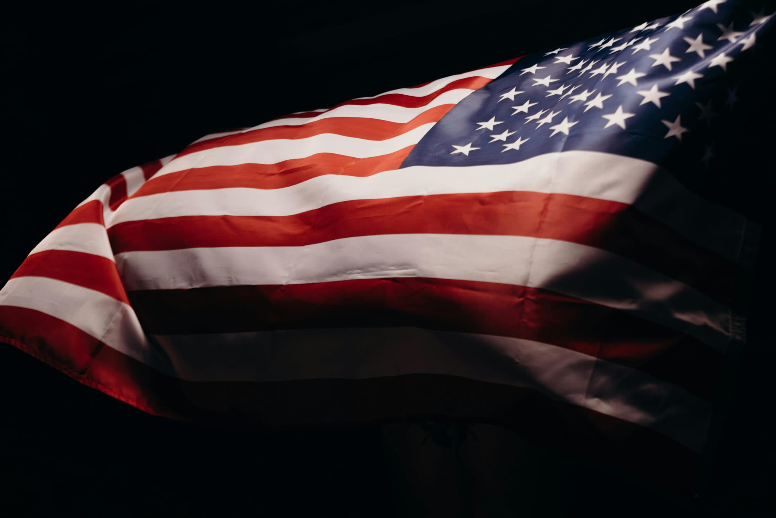American and state flags